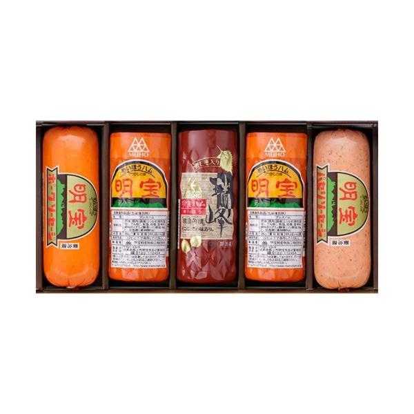 明宝ハム ギフト セット 5本 （ 明宝ハム 2 / 瑞峰 1 / ポークソーセージ 1 / パセリ...