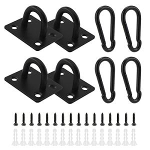 ステンレス 天井 フック アイプレート 黒 M6 4個セット