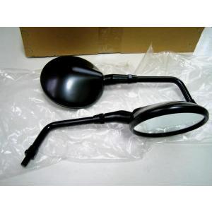 ミラー ☆旧：純正type BLACK ラウンド 10mm 正ネジ SET
