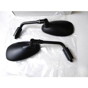 ☆【車検対応】NEW 純正タイプ！ BLACKオーバルミラー 10mm 右：逆ネジ
