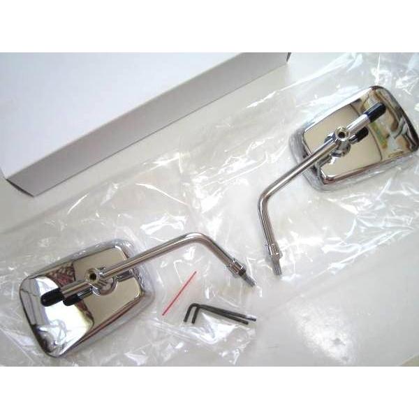 ★メッキ AZタイプ ミラー 10mm 右：逆ネジSET【ステム角度110°】＊XSR125 ＊MT...