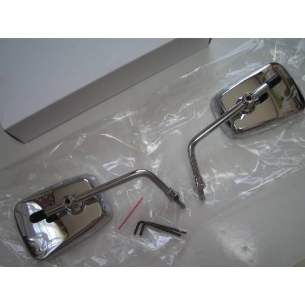 ★メッキ仕様 AZタイプ ミラー 8mm 正ネジSET【ステム角度110°】 ＊KSR-2 ＊Dトラ...