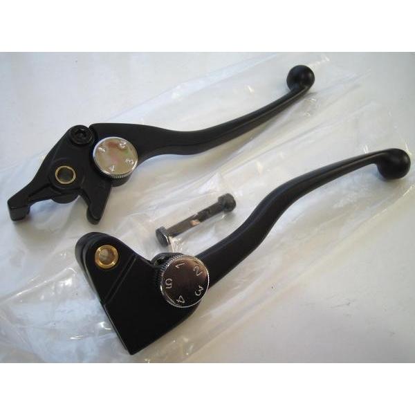 ★送料430円~ 新品 adj付 黒レバーSET ＊バリオス ＊ZZR250 ＊ZZR400 ＊EX...