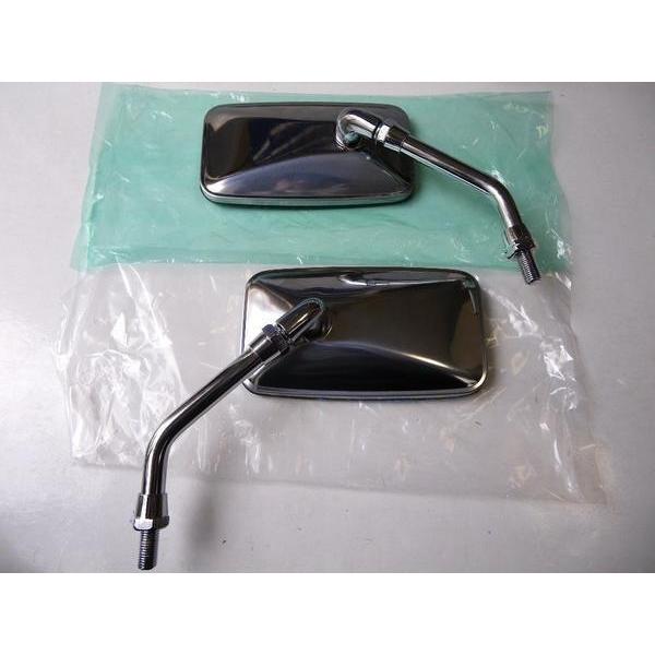 ★旧：純正typeスクエアミラー 10mm 右：逆ネジ SET！ ＊YBR125 ＊XSR125 ＊...