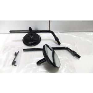 ☆BLACK AZタイプ ミラー 10mm 右：逆ネジSET【ステム角度110