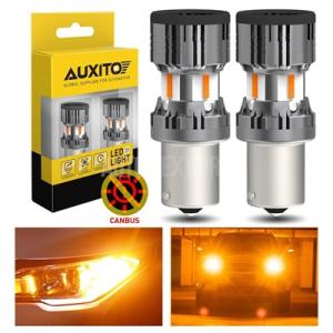 Auxito-車 信号用 LEDインジケータ電球 2個 s25 1156 ハイパーフラッシュ し p...