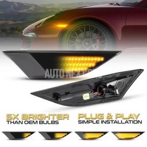 【並行輸入品】2個ledサイドマーカーウィンカー光シーケンシャルウインカーランプポルシェボクスターケ...