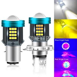 【並行輸入品】ledバイクヘッドライト電球 悪魔眼レンズ 白黄色 h4 h6 h20d p15d 2...