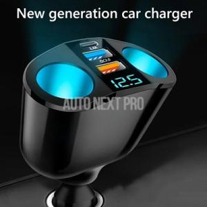 【並行輸入品】車シガレットソケットスプリッター 12v-24v 青大気光 qc3.0 2 usbチャ...