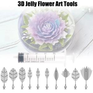 【並行輸入品】プディングノズル10個入りシリンジツール1個3dゼリーフラワーアートケーキデコレーショ...