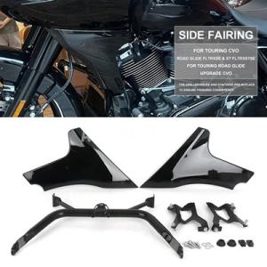 バイク用ブラックサイドフェアリングカバー プラスチックabs 未塗装 ロードグライド trxse 2023 flxstse 2024