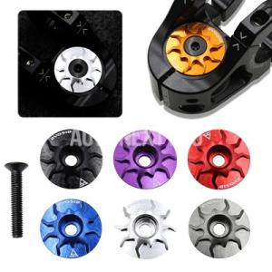【並行輸入品】MTB ロードバイクステムヘッドセットトップキャップカバー合金自転車ステムトップキャッ...