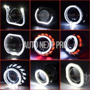 【並行輸入品】Sinolynプロジェクターledエンジェル目シュラウドled drlベゼルヘッドライ...