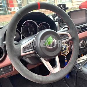 【並行輸入品】カスタムれたスエードスタイル車ステアリングホイールカバーマツダ mx-5 2015-2...
