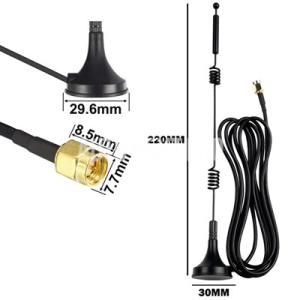 デュアルバンドアウターsmaオスwifiアンテナ 12dbiアンテナ 2.4g 5.8ghz 車 ス...