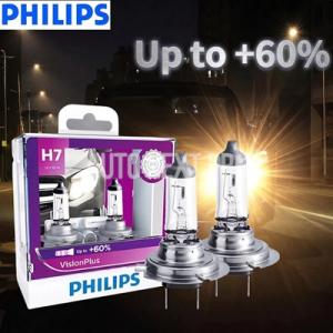 フィリップス H7 ビジョンプラス 12V 55W PX26d ハロゲン車用ヘッドライト VP +6...
