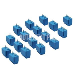 100個入り 2ピン 3ピン PCB実装用ネジ端子台コネクタ 青色ソケットストリップ 5mmピッチ ...