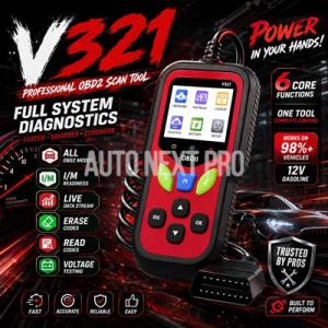 OBD2スキャナーV321 車両故障検出器 迅速 リセット エンジンハザード灯 消灯 リアルタイム ...