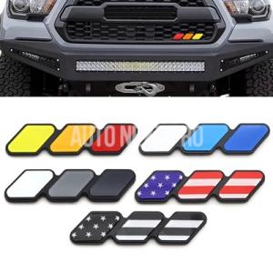 3 色グリルバッジ三色エンブレムトヨタタコマタンドラ 4 ランナーハイランダー Rav4 CHR ストリップエアインレット自動車アクセサリー
