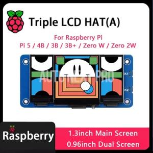 Raspberry Pi用トリプルLCDスクリーン 1.3インチメインスクリーン 0.96インチLC...