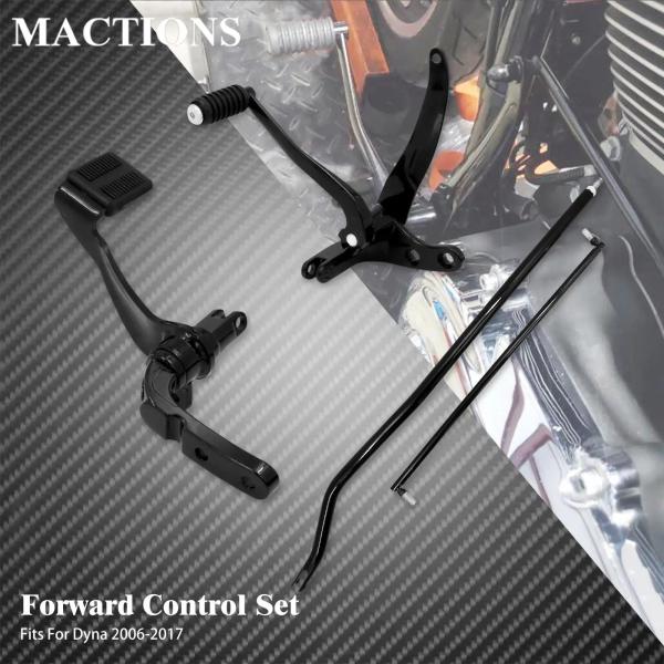 【並行輸入品】バイク黒フォワードコントロールペグレバー連携キットセットハーレーダイナストリートボブフ...