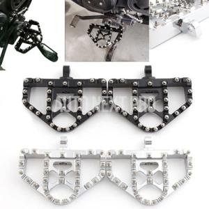 【並行輸入品】バイクアクセサリー左 / 右フロアボード CNC アルミ /ブラックハーレースポーツス...