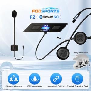 【並行輸入品】FODSPORTS-バイク用BLUETOOTHインターホン ワイヤレスヘッドセット 防...