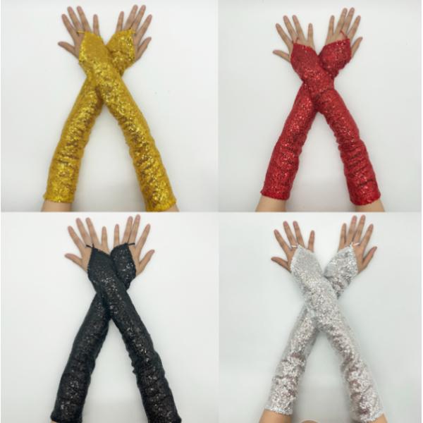 b061 ダンス衣装 50cm スパンコール 大人用 ロング手袋 フォーマル ロンググローブ ダンス...