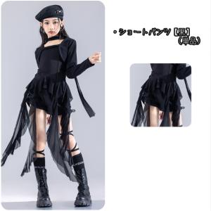 白 ホワイト黒 シフォン キッズ ダンス衣装 ...の詳細画像5