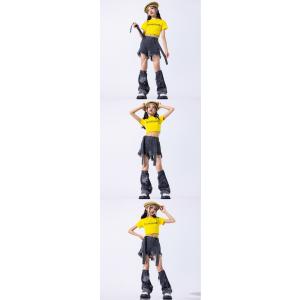 グレー 黄イエローデニム キッズ ダンス衣装 ...の詳細画像1