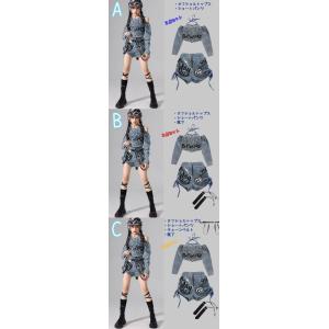 グレー デニム 青ブルー ブラック キッズ ダ...の詳細画像4