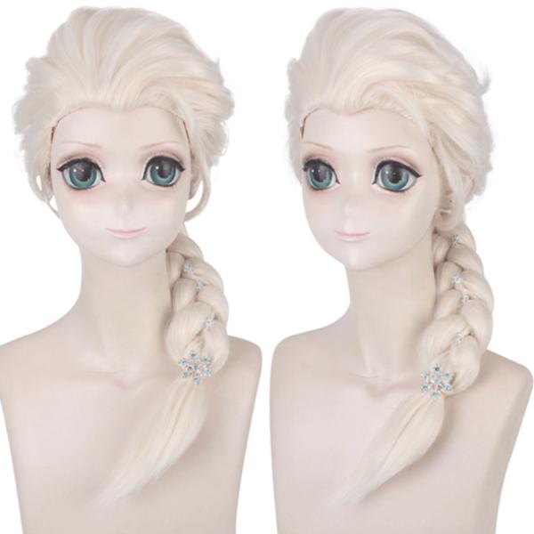 80cm ゴールド【三つ編み】カラー ウィッグ かつら ロリータ 森ガール　コスプレウィッグ  ロン...