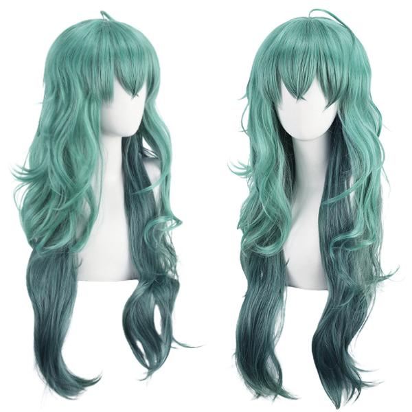 【80cm】緑　グリーン　グラデーションカラーのロングカール ウェッブ ガール ウィッグ かつら カ...