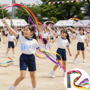 zt051 棒 スティック リボン バトン ラメバトン 体育祭 体育会 お祭り 小道具 サテン ダンス小物 グッズ 幼稚園保育園小学校 中学校 運動会 お遊戯会 団体発表会