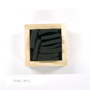 【輝き枡】小/ひのき一合枡+竹炭5cm 〜 竹...の詳細画像1