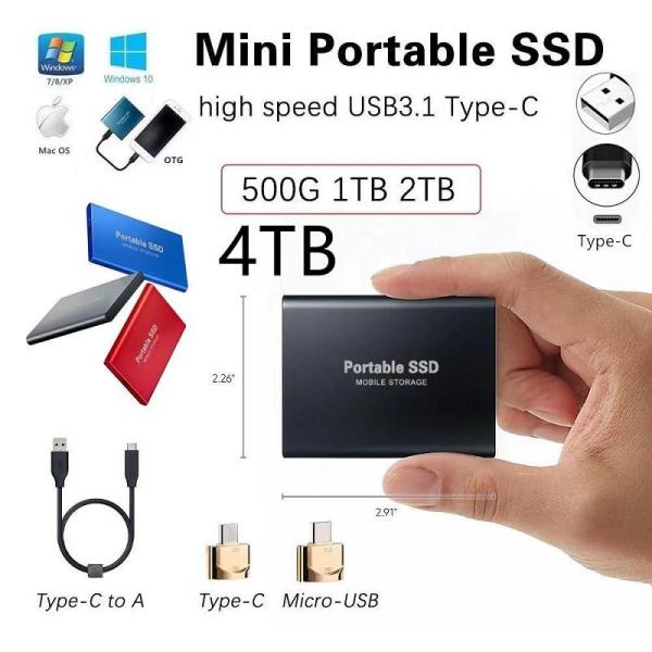 【1500円OFFクーポン】外付けSSD ポータブルSSD 1TB 2TB 4TB 外付けハードディ...