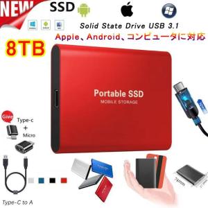 SSD 外付け 外付けSSD ポータブルSSD 小型 8TB大容量 ハードディスク 高速 ハイスピード USB3.1 軽量 静音 耐衝撃 Type-C ハードディスク外付けHDD｜takedana-store