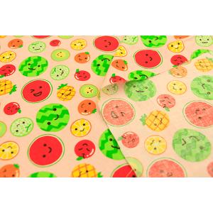 在庫限り シーチングプリント ごきげんフルーツ...の詳細画像2