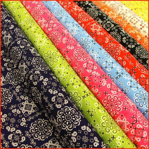 《コットンスケア》『バンダナ柄』生地　コットン１００％生地/布/バンダナ柄/バンダナ/ペイズリー/生...