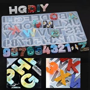 FineInno アルファベット 数字 アクセサリー パーツシリコンモールド UVレジン型 DIY 手作り 作成 英字 英語 1セッ