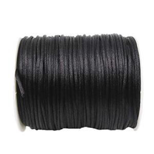 Promise Babe ブラック ナイロン紐 紐 約75m/巻 1卷セット 直経約1mm 糸通しコード アクセサリー パーツ 手芸用品 ハ