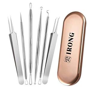 IRONG 毛抜き 角栓取り 毛穴ケア専用キット 専用6本セット アクネプッシャーキット ニキビ取り 黒ニキビ除去