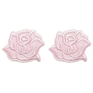 刺繍 バラ 2枚セット ワッペン アップリケ リメイク デコ 雑貨 アイロン接着