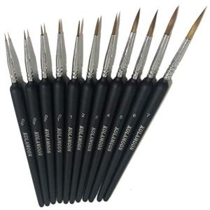 KOLAMOON 11本 極細美術画線筆 面相筆 画筆 絵筆 水墨画 水彩画 日本画 画材 勾線筆 プラモデル塗装筆