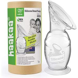 haakaaシリコン手動式搾乳器 150ml/5oz - 手動搾乳ポンプ ママと赤ちゃんと環境にやさしい一体型母乳コレク