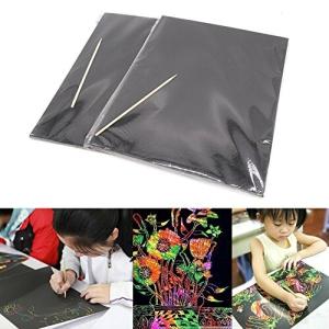 スクラッチアート ペーパー 専用竹ペン セット ですぐに使える 画用紙