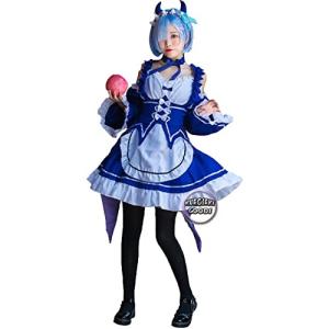 黒崎良品 Re:ゼロから始める異世界生活 レム ラム コスプレ衣装 ウィッグ付き