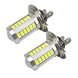 2個 H7 LED電球5630 33-SMD LEDフォグ駆動ヘッドライトDRLバルブホワイト