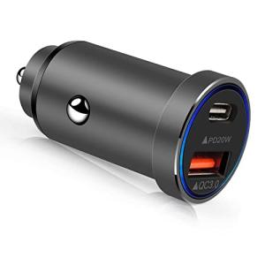 Viviber カーチャージャー シガーソケット 2ポート 38W/6A USB CポートとUSB Aポートの2ポート 超小型 軽量 全金属製