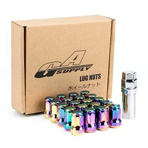 GAsupply ホイールロックナット M12 x P1.25 ニッサン スバル スズキの普通車と軽自動車に対応 外七角 ショート
